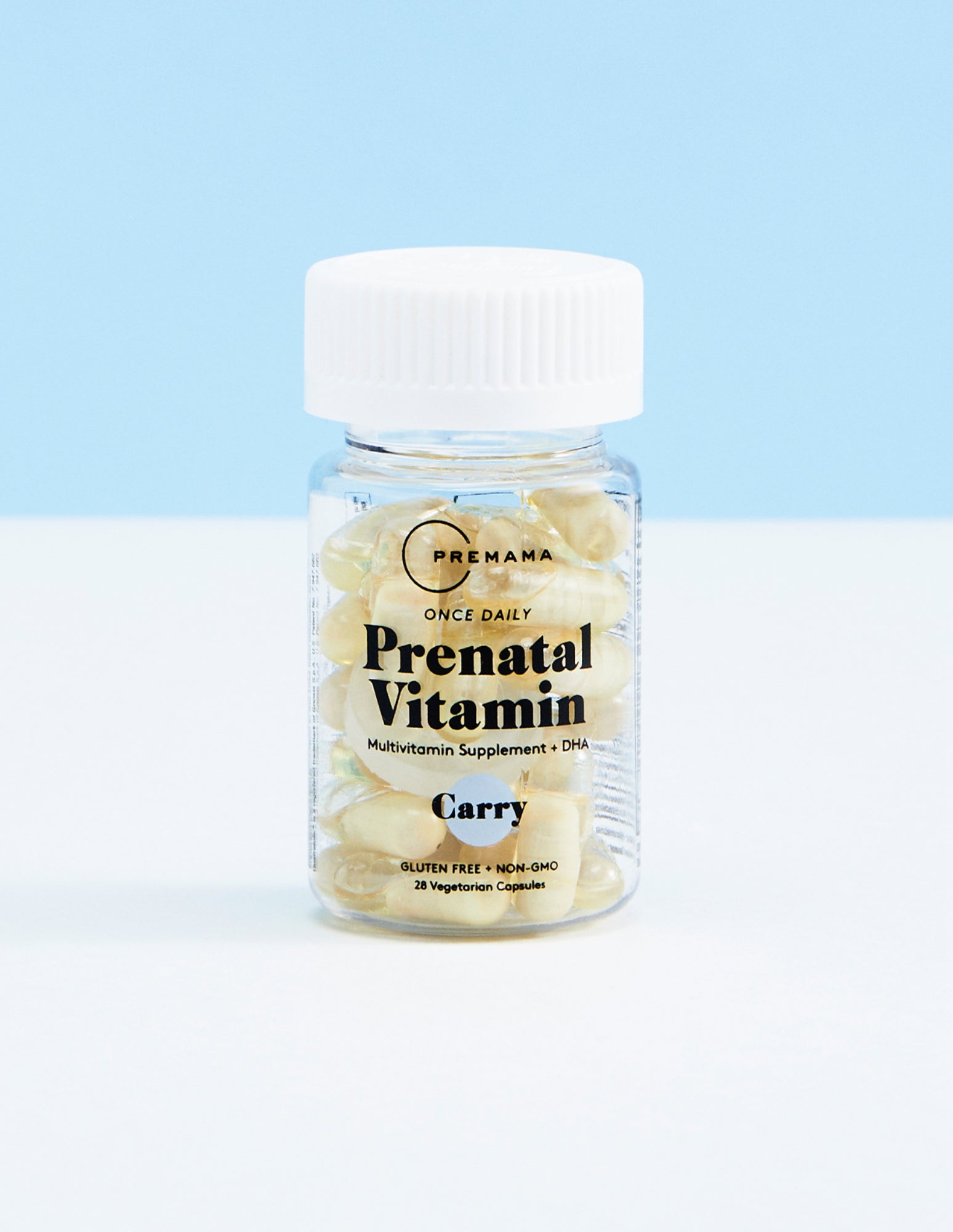 Premama Prenatal Preparation Multivitamin with DHA, Gluten Free and Non-GMO, for the healthy pregnancy process.